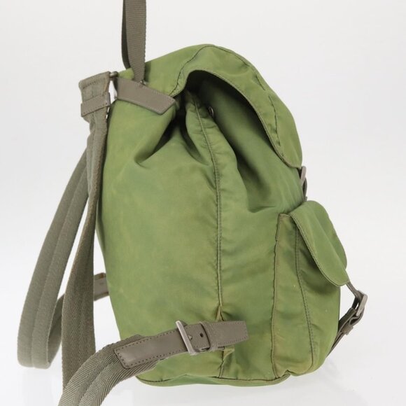 PRADA Backpack Nylon Green Silver Auth bs31165 main image 16